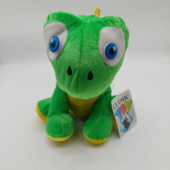 Classic Toy Factory Frog Plush Stuffed Animal Sitting Green Yellow 2014 - Picture 1 of 7